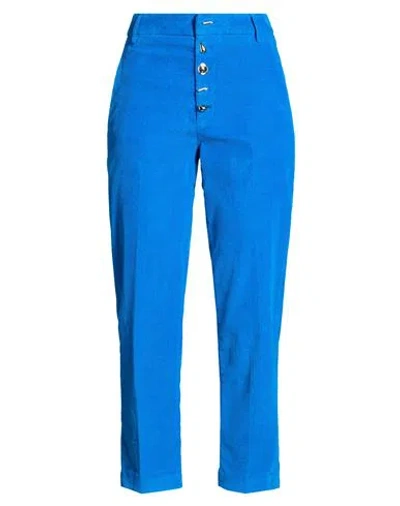Dondup Woman Pants Azure Size 29 Cotton, Lyocell, Elastane In Blue
