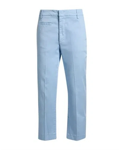 Dondup Woman Pants Azure Size 4 Cotton, Elastane In Blue