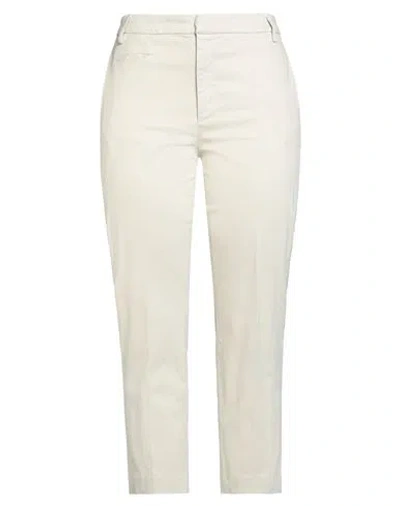 Dondup Woman Pants Beige Size 10 Cotton, Elastane In White
