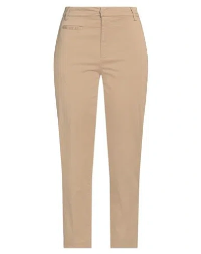 Dondup Woman Pants Beige Size 10 Cotton, Elastane