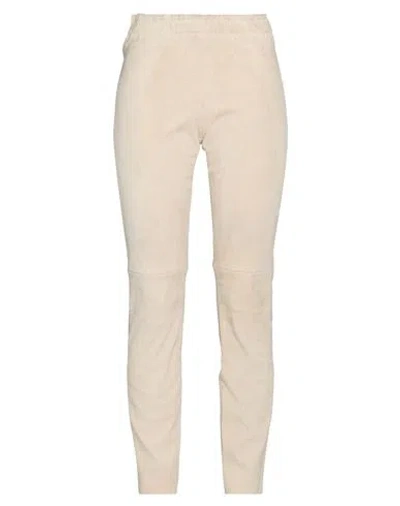Dondup Woman Pants Beige Size 10 Goat Skin In Pink