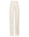 Dondup Woman Pants Beige Size 24 Cotton, Elastane