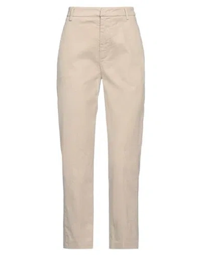 Dondup Woman Pants Beige Size 24 Cotton, Elastane In Sand