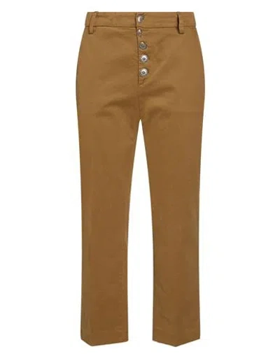 Dondup Woman Pants Beige Size 26 Cotton, Elastane