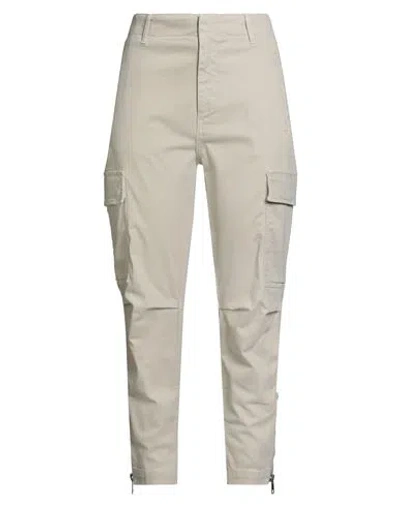 Dondup Woman Pants Beige Size 27 Organic Cotton, Recycled Elastane In Animal Print