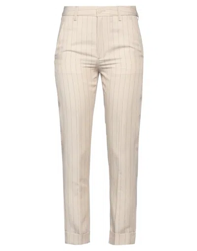 Dondup Woman Pants Beige Size 28 Lyocell, Linen, Cotton