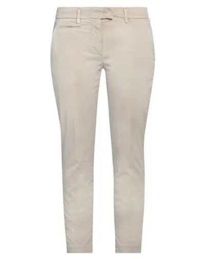 DONDUP DONDUP WOMAN PANTS BEIGE SIZE 30 COTTON, ELASTANE