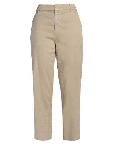 Dondup Woman Pants Beige Size 30 Linen, Lyocell, Elastane In Neutral