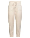 Dondup Woman Pants Beige Size 30 Linen, Lyocell, Elastane In Neutral