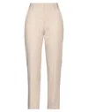 Dondup Woman Pants Beige Size 30 Lyocell, Linen, Cotton In Beige