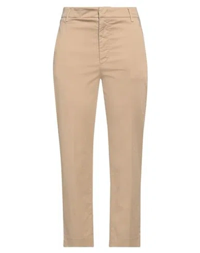 Dondup Woman Pants Beige Size 31 Cotton, Elastane