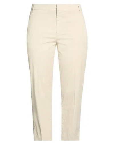 Dondup Woman Pants Beige Size 33 Cotton, Elastane In White