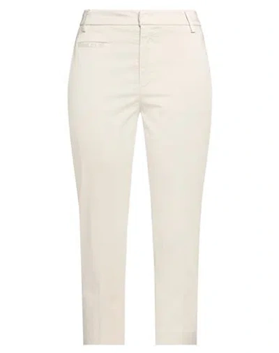 DONDUP DONDUP WOMAN PANTS BEIGE SIZE 6 COTTON, ELASTANE