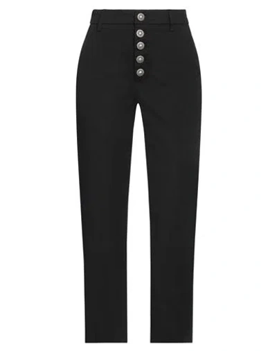 DONDUP DONDUP WOMAN PANTS BLACK SIZE 24 COTTON, ELASTANE