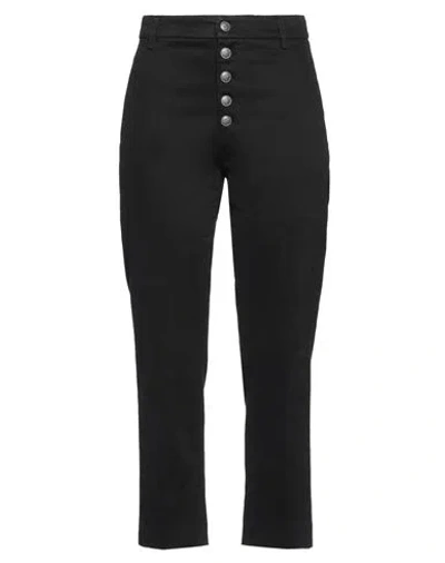 DONDUP DONDUP WOMAN PANTS BLACK SIZE 30 COTTON, ELASTANE
