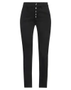 Dondup Single-row Buttoned Tapered Casual Pants In Black