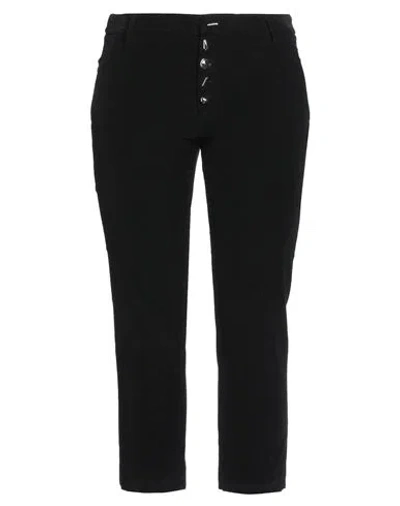Dondup Woman Pants Black Size 29 Cotton, Lyocell, Elastane In Animal Print