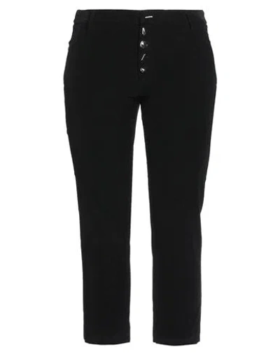 DONDUP DONDUP WOMAN PANTS BLACK SIZE 33 COTTON, LYOCELL, ELASTANE