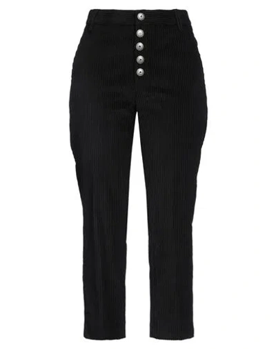 DONDUP DONDUP WOMAN PANTS BLACK SIZE 30 COTTON, ELASTANE