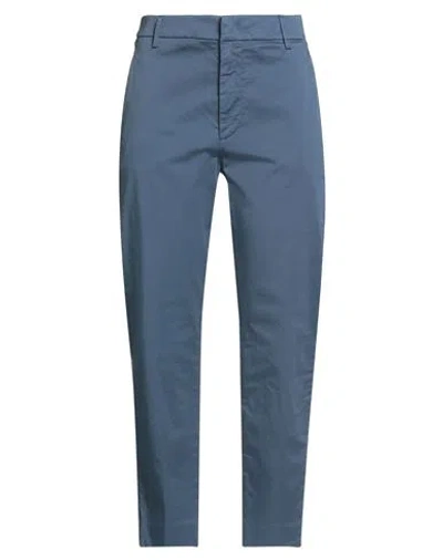 Dondup Woman Pants Blue Size 29 Cotton, Elastane