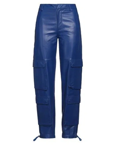 Dondup Woman Pants Blue Size 6 Lambskin