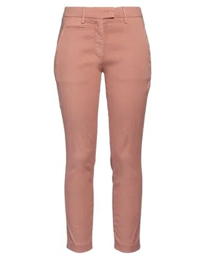Dondup Woman Pants Blush Size 32 Linen, Lyocell, Elastane In Brown