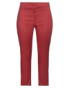 Dondup Woman Pants Brick Size 30 Linen, Cotton, Elastane In Red