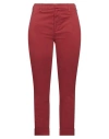Dondup Woman Pants Brick Size 28 Cotton, Elastane In Red