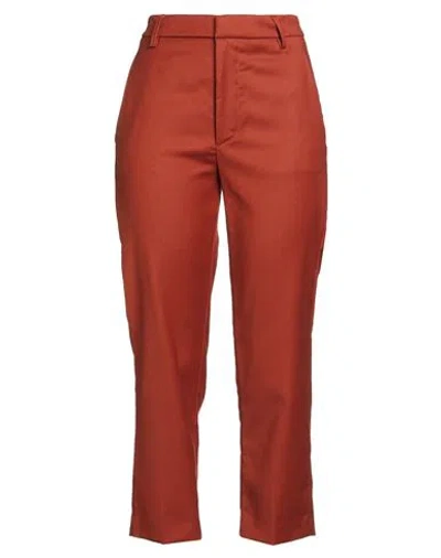 Dondup Woman Pants Brick Size 28 Virgin Wool, Elastane