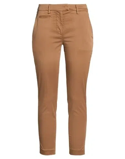 Dondup Woman Pants Brown Size 28 Cotton, Elastane