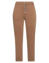 Dondup Woman Pants Brown Size 28 Cotton, Elastane