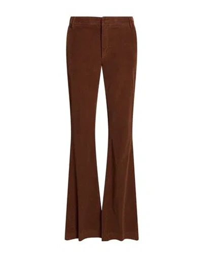 Dondup Woman Pants Brown Size 30 Cotton, Lyocell, Elastane In Animal Print