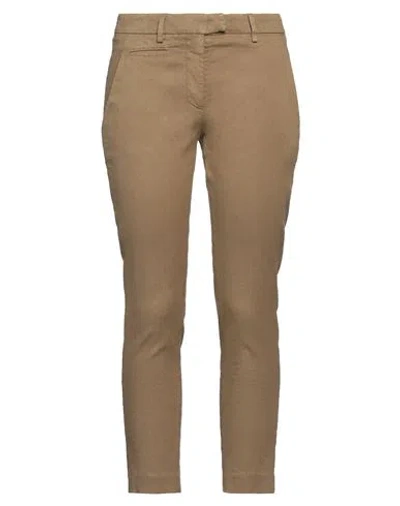 Dondup Woman Pants Brown Size 24 Linen, Lyocell, Elastane In Brown