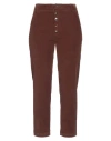 Dondup Woman Pants Brown Size 32 Cotton, Lyocell, Elastane In Burgundy
