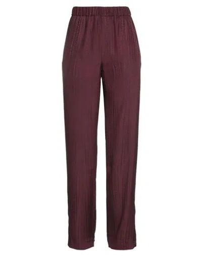 Dondup Woman Pants Burgundy Size 10 Acetate, Silk In Red