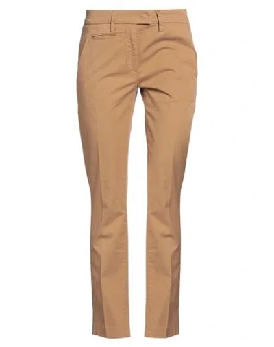 Dondup Woman Pants Camel Size 25 Cotton, Elastane In Beige