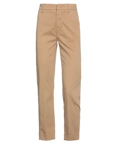 Dondup Woman Pants Camel Size 25 Cotton, Elastane In Beige