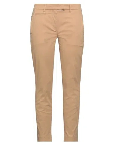Dondup Woman Pants Camel Size 27 Cotton, Elastane, Acetate, Viscose In Beige