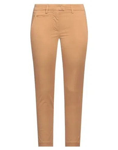 Dondup Woman Pants Camel Size 26 Cotton, Elastane In Beige