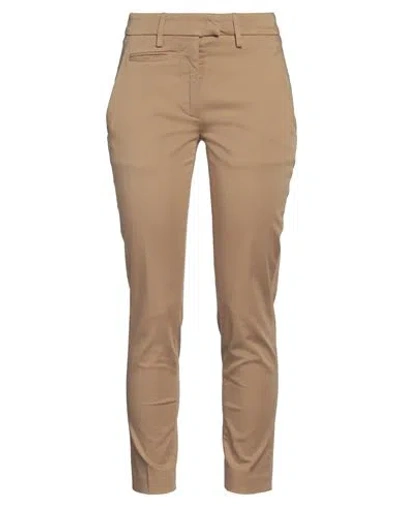 Dondup Woman Pants Camel Size 26 Cotton, Elastane In Beige