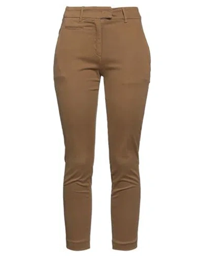 Dondup Woman Pants Camel Size 32 Cotton, Polyester, Elastane In Beige