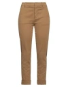 Dondup Woman Pants Camel Size 27 Cotton, Elastane In Beige