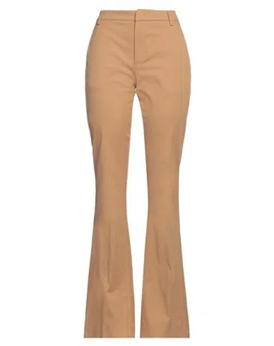 Dondup Woman Pants Camel Size 28 Cotton, Elastane In Beige