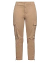 Dondup Woman Pants Camel Size 28 Cotton, Elastane In Beige