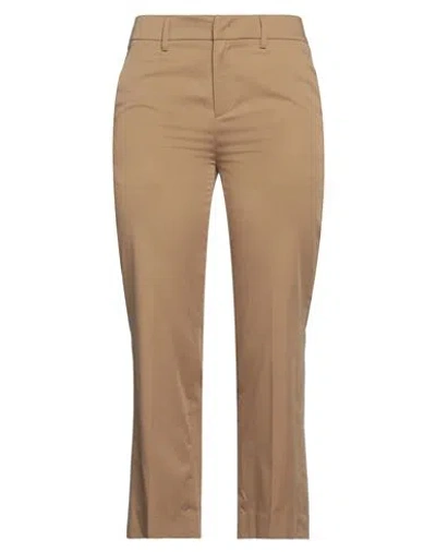 Dondup Woman Pants Camel Size 28 Cotton, Silk, Elastane In Beige