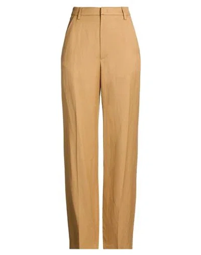 Dondup Woman Pants Camel Size 28 Viscose, Linen In Brown