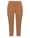 Dondup Woman Pants Camel Size 30 Cotton, Lyocell, Elastane In Sand