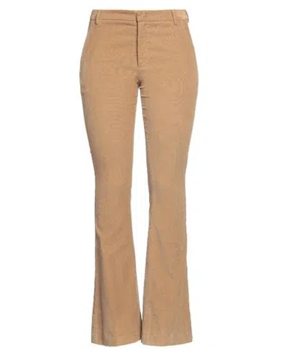 Dondup Woman Pants Camel Size 30 Cotton, Lyocell, Elastane In Beige