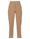 Dondup Woman Pants Camel Size 30 Cotton, Lyocell, Elastane In Beige