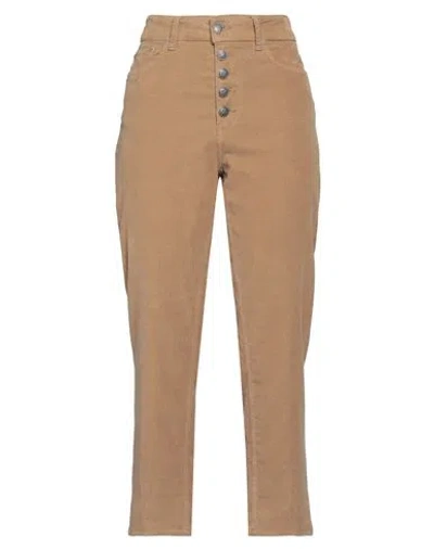 Dondup Woman Pants Camel Size 30 Cotton, Lyocell, Elastane In Beige